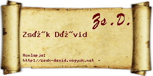 Zsák Dávid névjegykártya