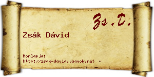 Zsák Dávid névjegykártya